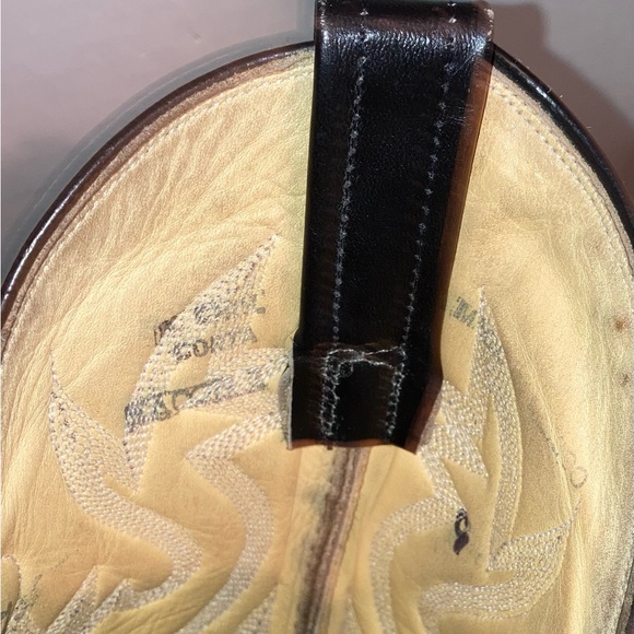 Vintage Western Cowboy Boots Pointy Toes Heels Men's Black Size 7 Conya Leon - Picture 8 of 16